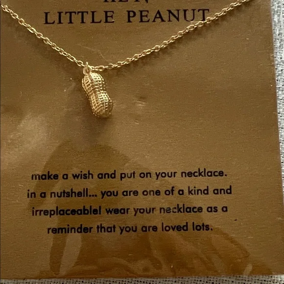 Gold Peanut Charm Necklace - Picture 2 of 4